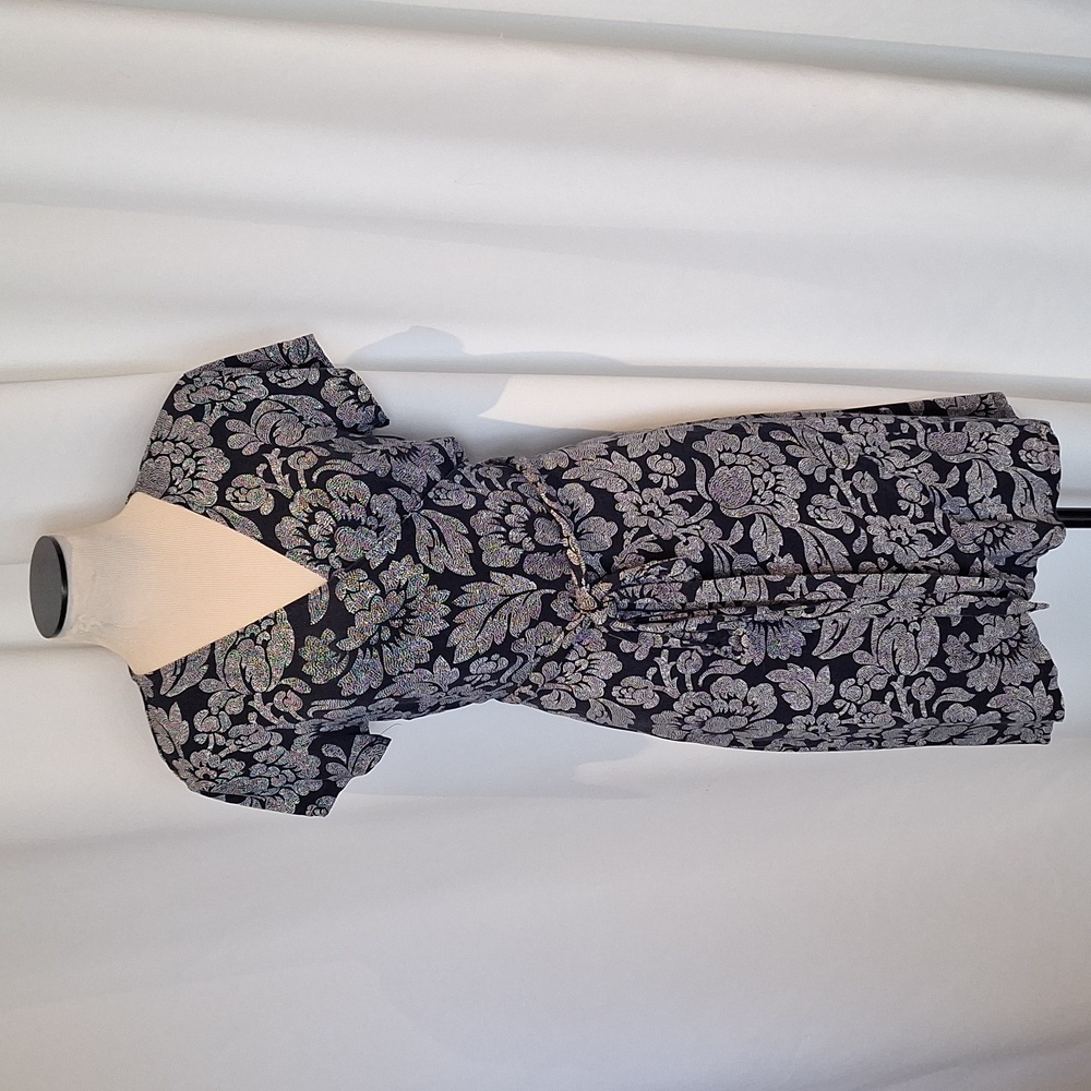 Loft wrap dress blue with white flowers. Size M